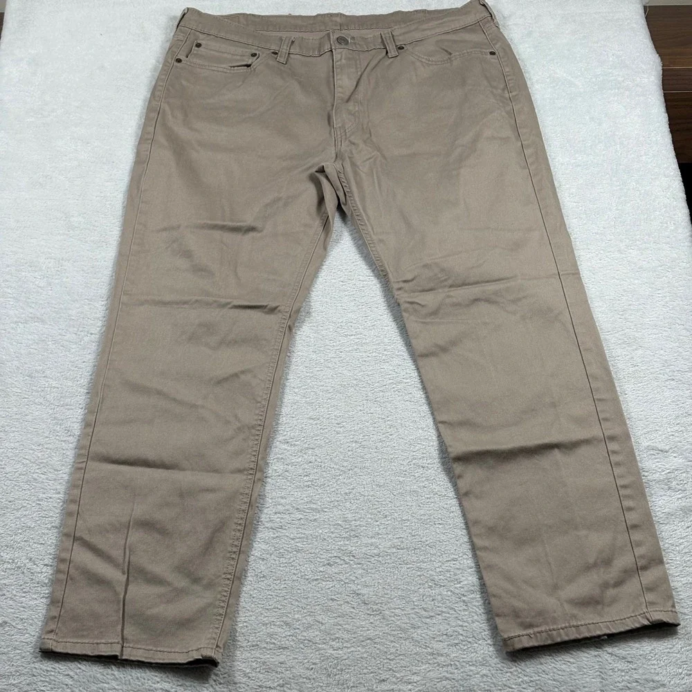 Levis 541 Athletic Taper Khaki Tan Pants Stretch Chino Cotton Casual Mens 38x32